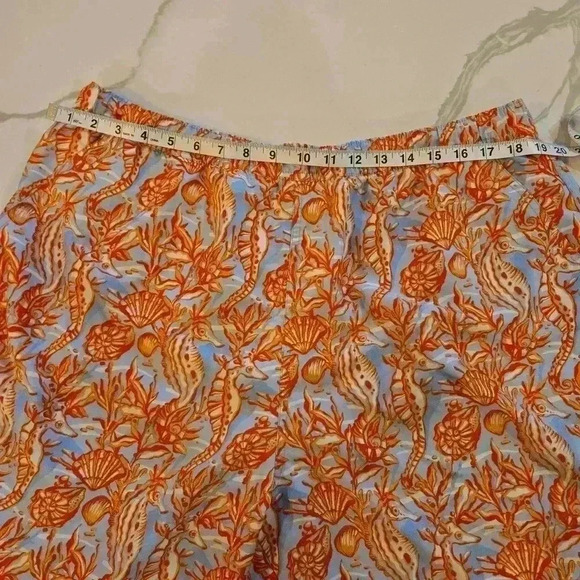 Vineyard Vines Mens Seahorse Sea Shell Swim Trunks Blue Orange Size XL - Picture 11 of 11